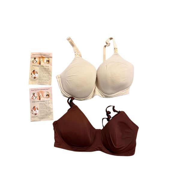 🟠Bundle of Two (2) Simply Wishes SuperMom Hands Free Pumping Nursing T-Shirt Bra - Picture 3 of 15